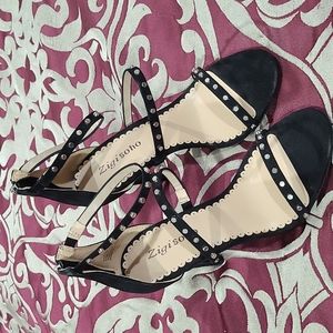 ZIGI SOHO WOMEN'S BEATHA HEELED SANDAL, BLACK, SIZE 7 NEW